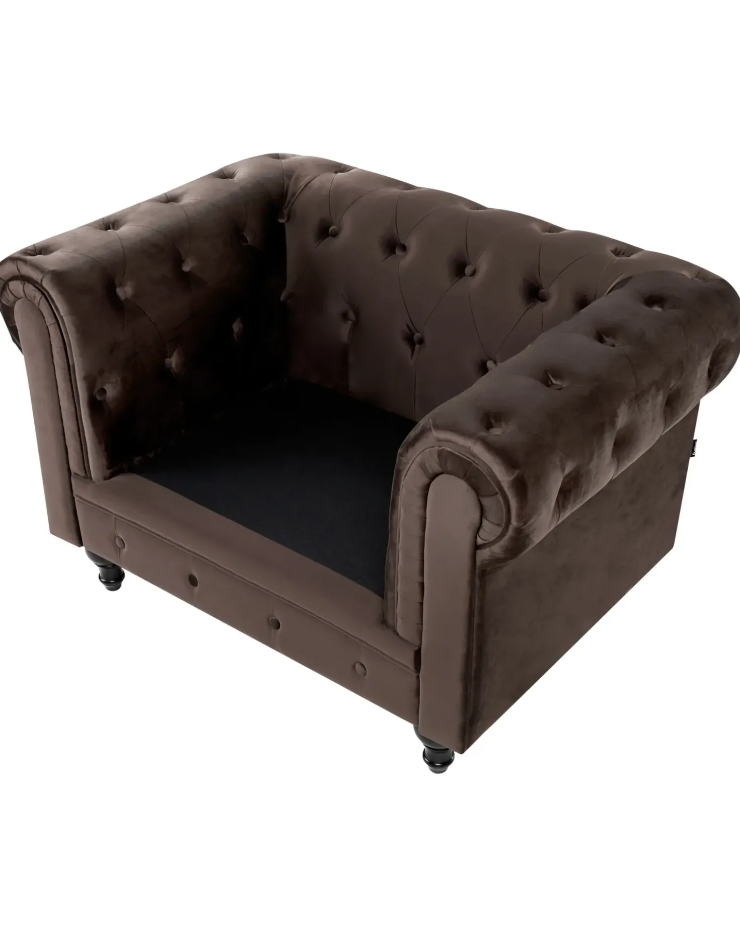 Set da salotto 4 posti CHESTERFIELD Velluto Marrone scuro