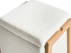 Set da salotto 3 posti EDLAND Bouclé Bianco con Pouf