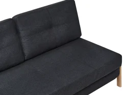 Set da salotto 3 posti EDLAND Tessuto Nero con Pouf