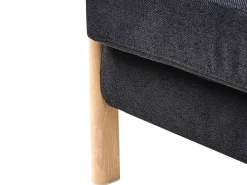 Set da salotto 3 posti EDLAND Tessuto Nero con Pouf