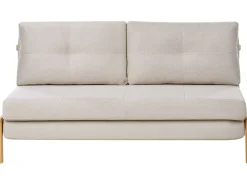 Set da salotto 3 posti EDLAND Tessuto Beige chiaro con Pouf