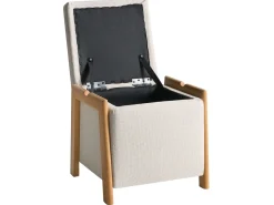Set da salotto 3 posti EDLAND Tessuto Beige chiaro con Pouf