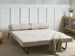 Set da salotto 3 posti EDLAND Tessuto Beige chiaro con Pouf