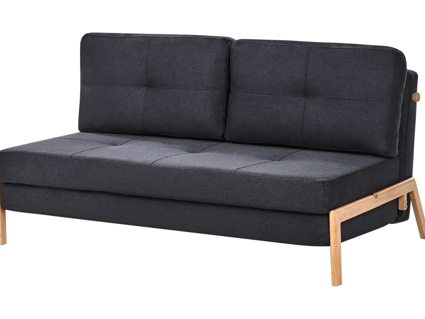 Set da salotto 3 posti EDLAND Tessuto Nero con Panca