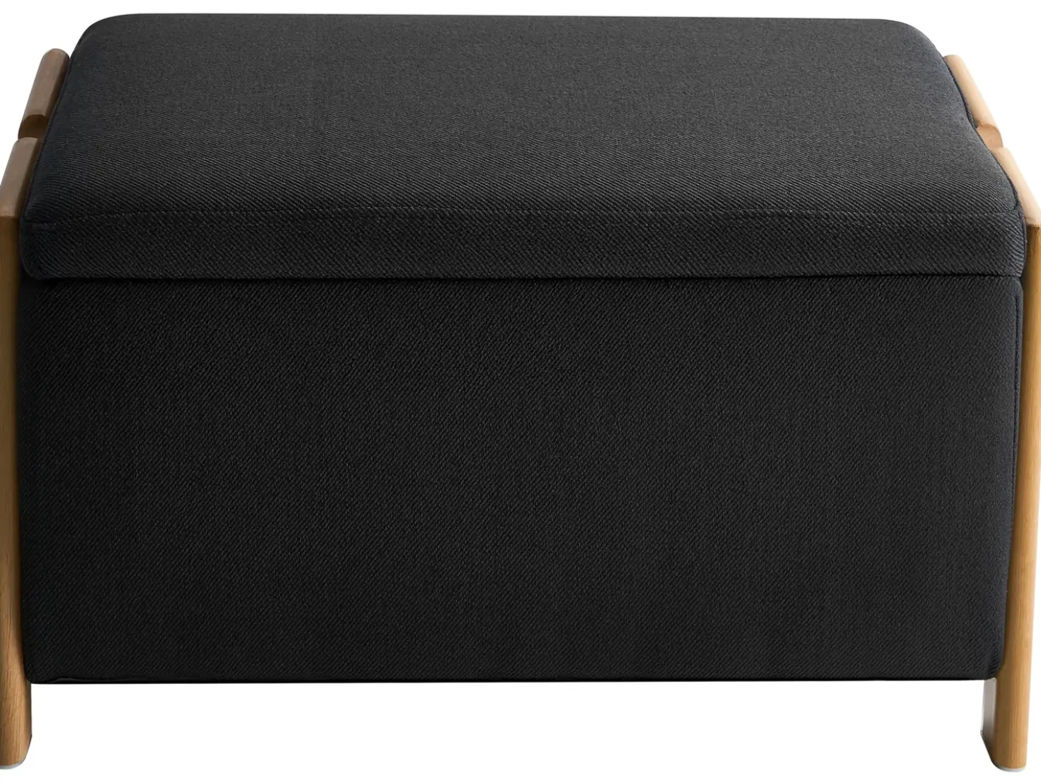 Set da salotto 3 posti EDLAND Tessuto Nero con Panca
