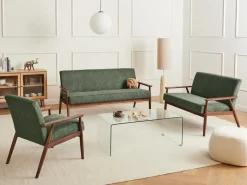 Set da salotto 6 posti ESRUM Tessuto Marrone scuro/Verde
