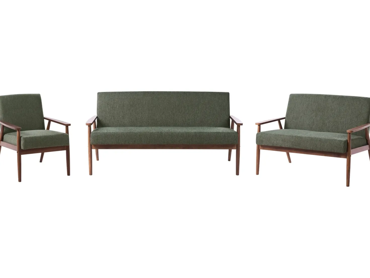 Set da salotto 6 posti ESRUM Tessuto Marrone scuro/Verde