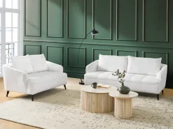 Set da salotto 5 posti HOBRO Bouclé Bianco