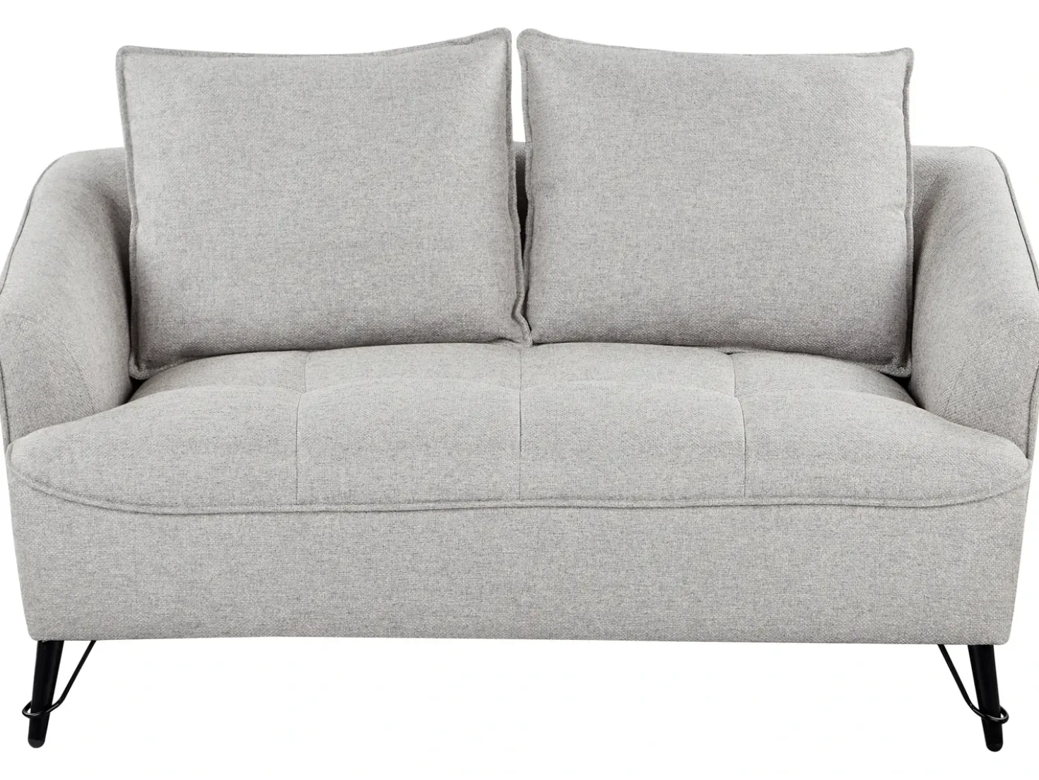 Set da salotto 5 posti HOBRO Tessuto Grigio chiaro