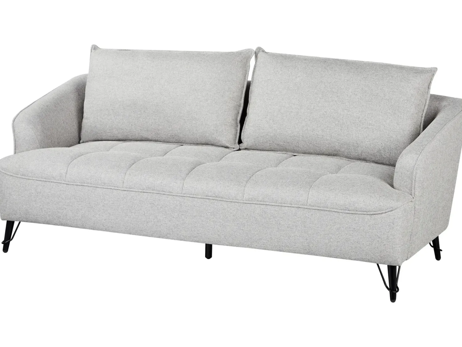 Set da salotto 5 posti HOBRO Tessuto Grigio chiaro