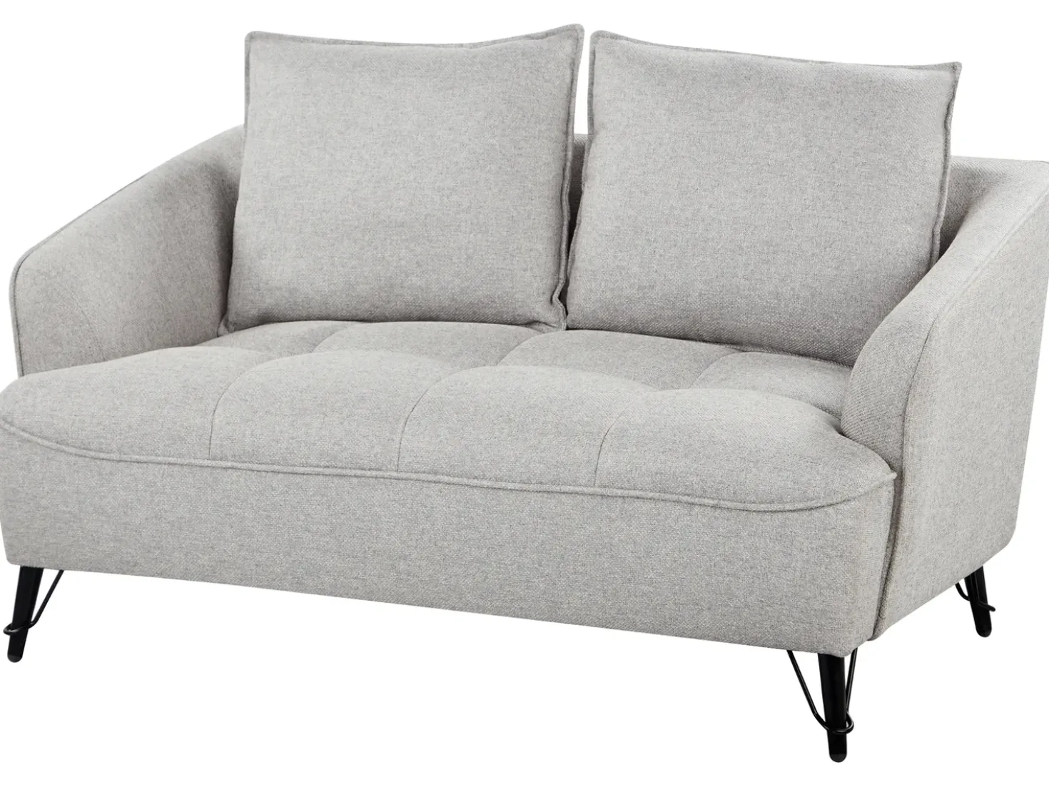Set da salotto 5 posti HOBRO Tessuto Grigio chiaro