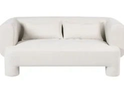 Set da salotto 6 posti HOGBO Tessuto Bianco con ottomana