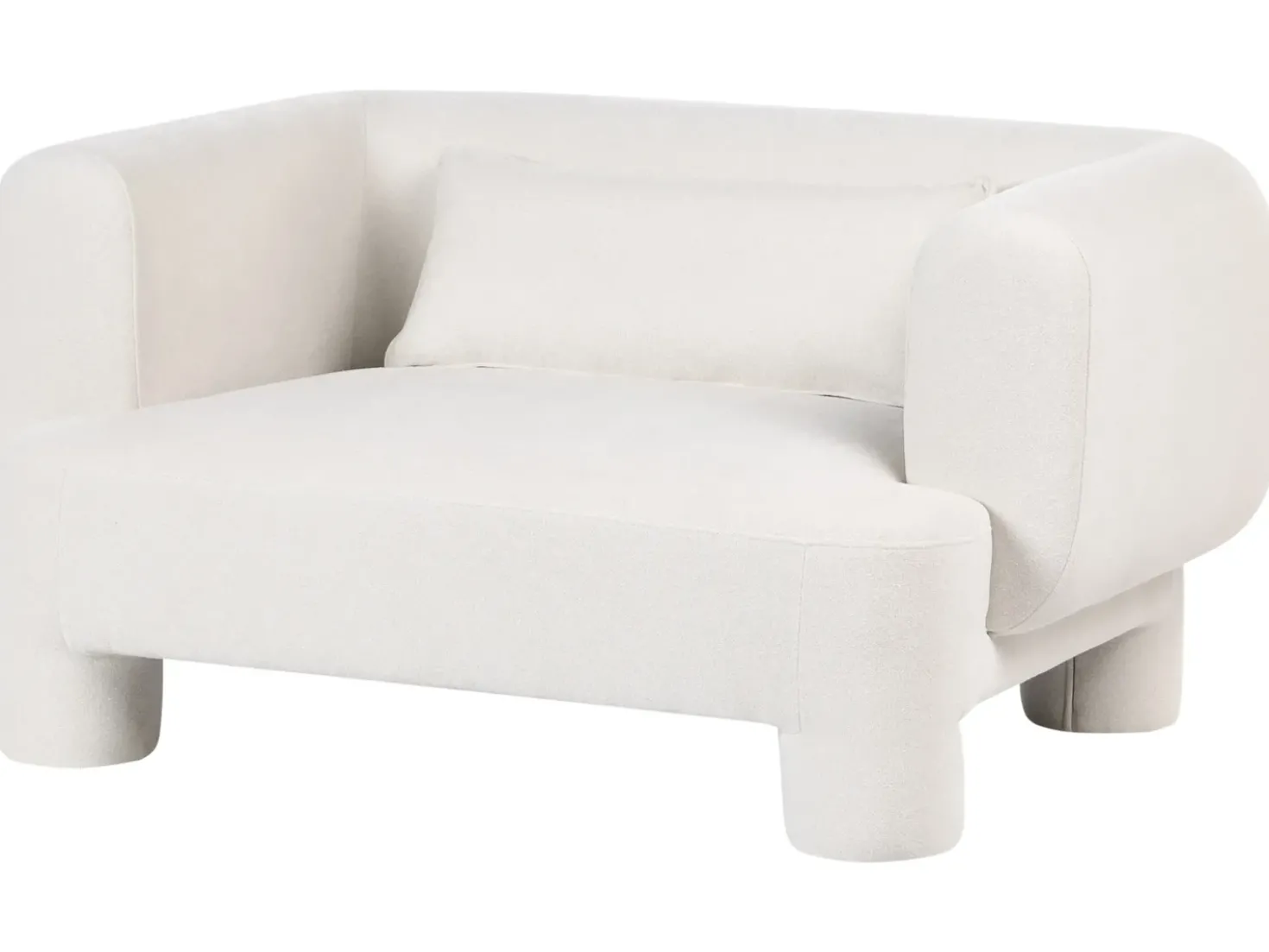 Set da salotto 6 posti HOGBO Tessuto Bianco con ottomana