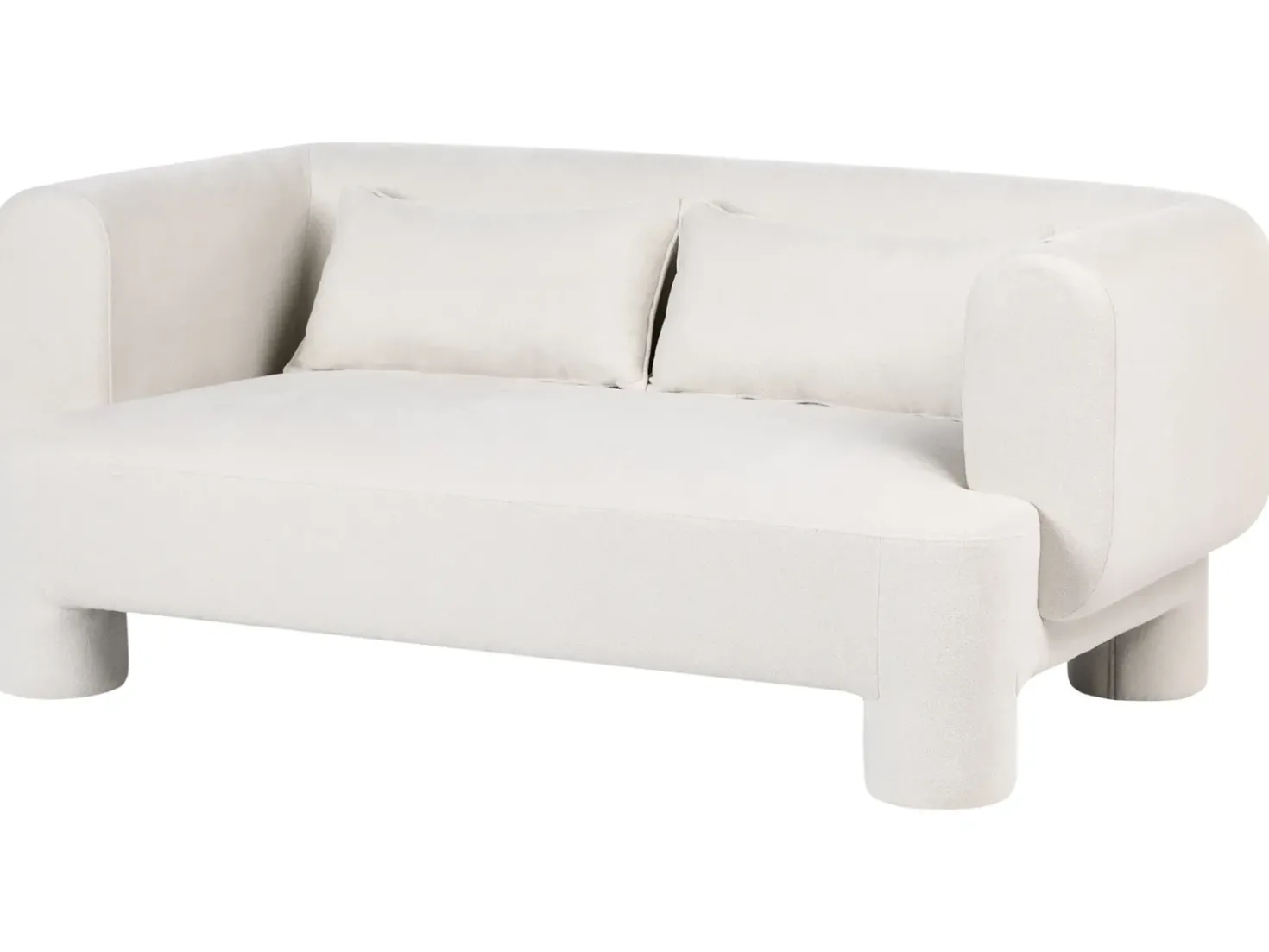 Set da salotto 6 posti HOGBO Tessuto Bianco con ottomana