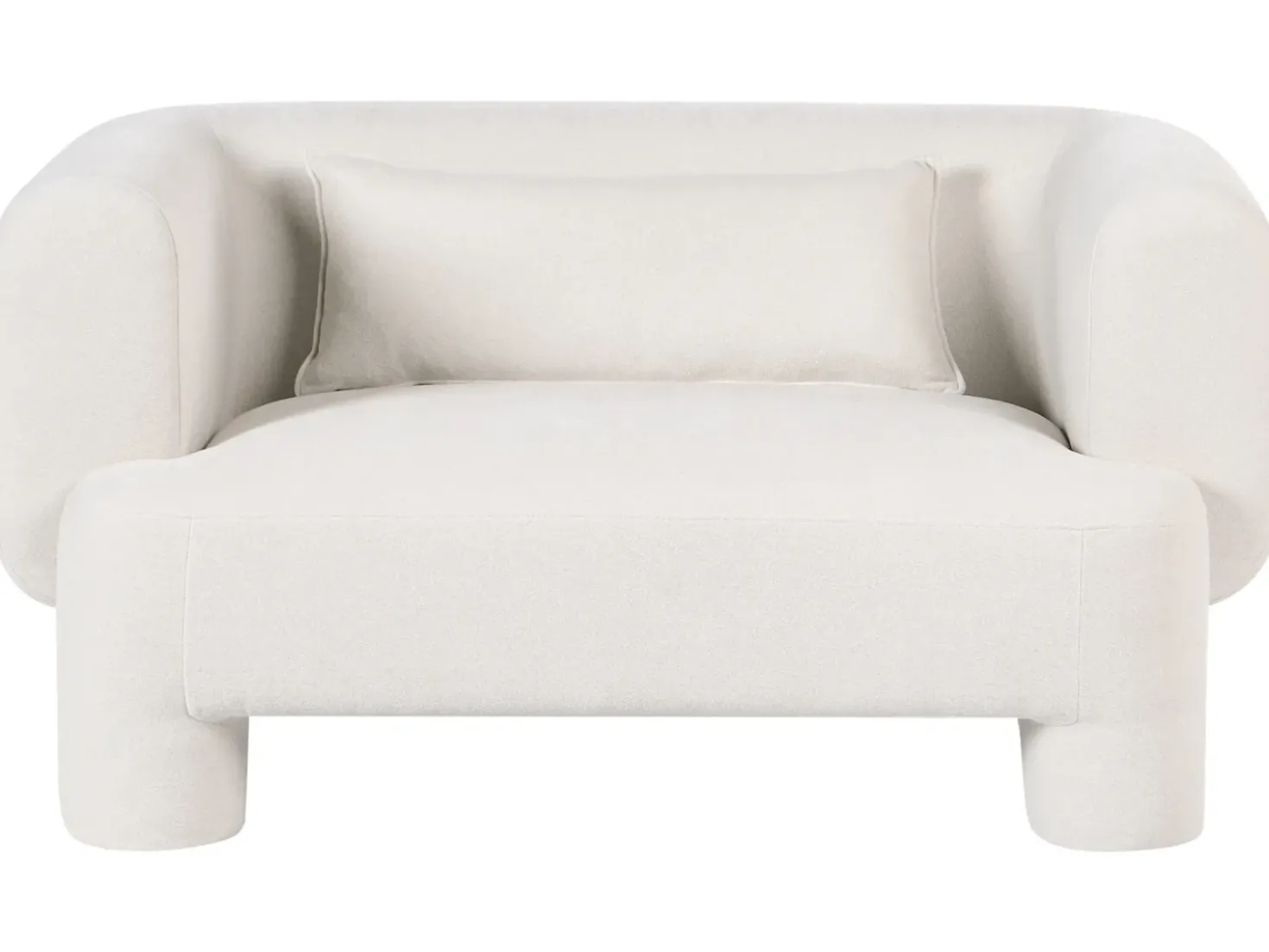 Set da salotto 6 posti HOGBO Tessuto Bianco con ottomana