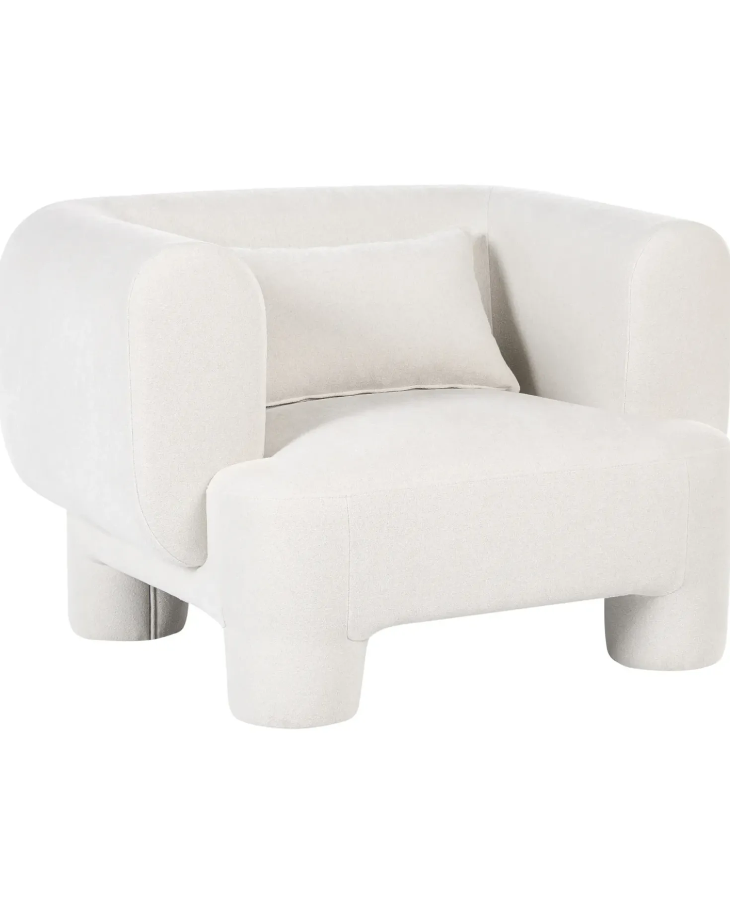 Set da salotto 6 posti HOGBO Tessuto Bianco con ottomana