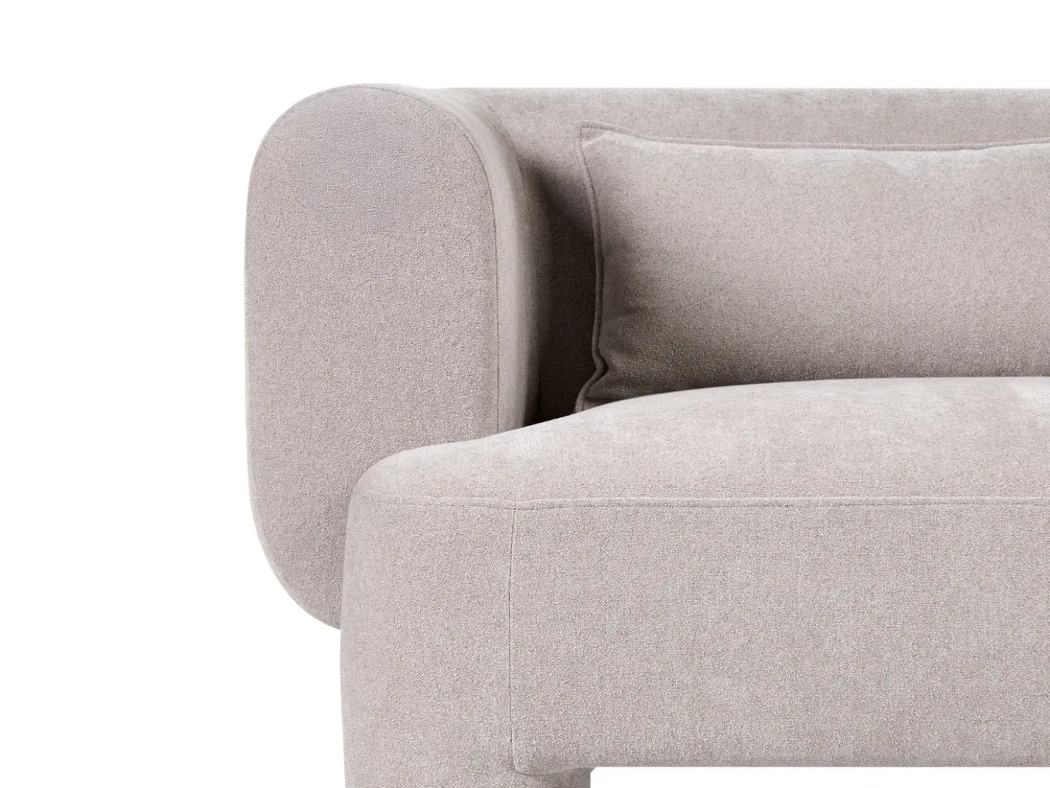 Set da salotto 6 posti HOGBO Tessuto Beige con ottomana