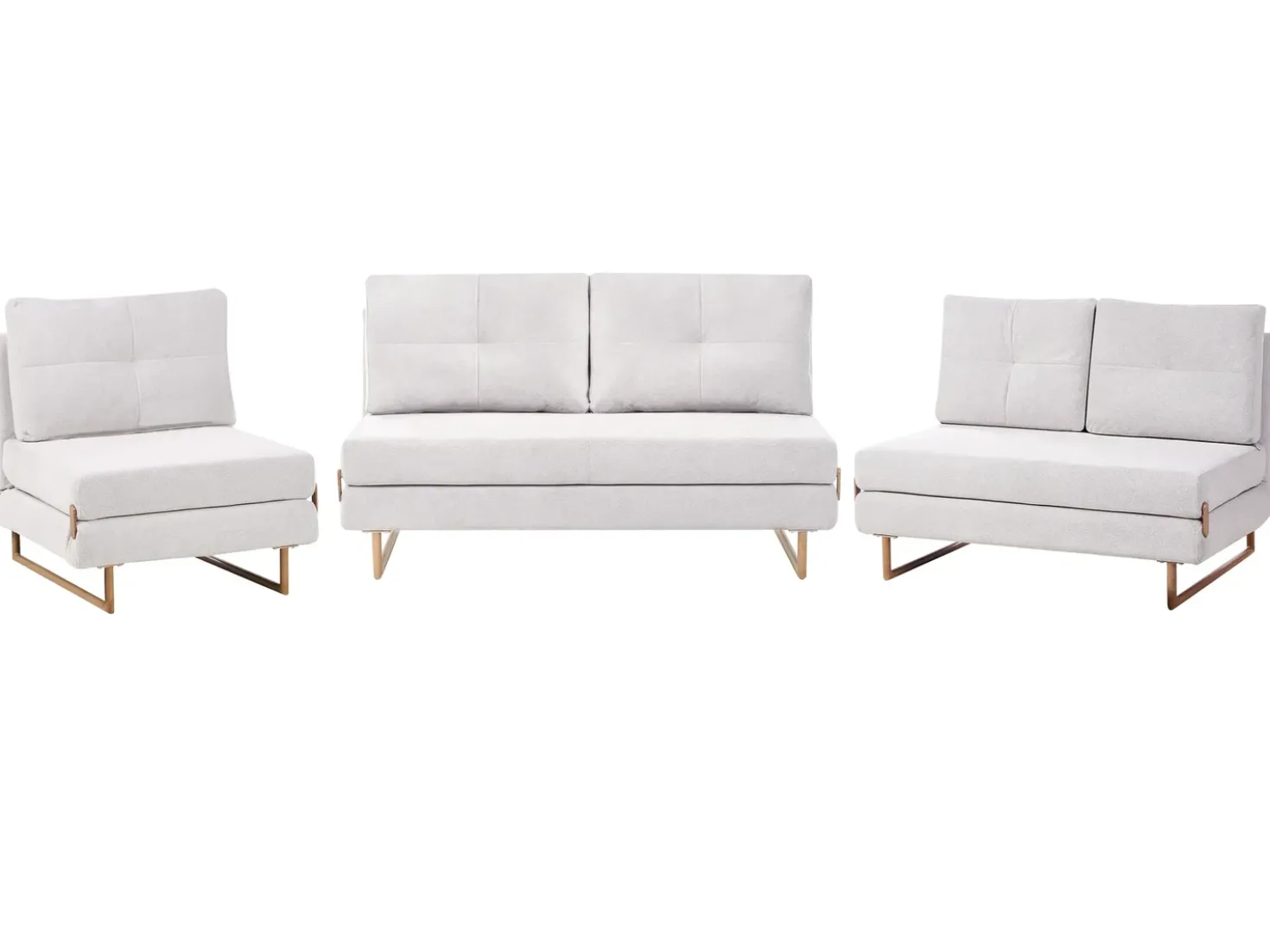 Set da salotto 6 posti JERSLEV Tessuto Bianco sporco
