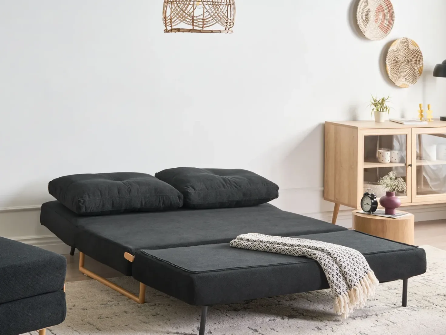 Set da salotto 6 posti JERSLEV Tessuto Nero