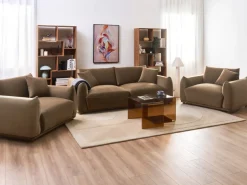 Set da salotto 5 posti JUBEK Velluto Marrone