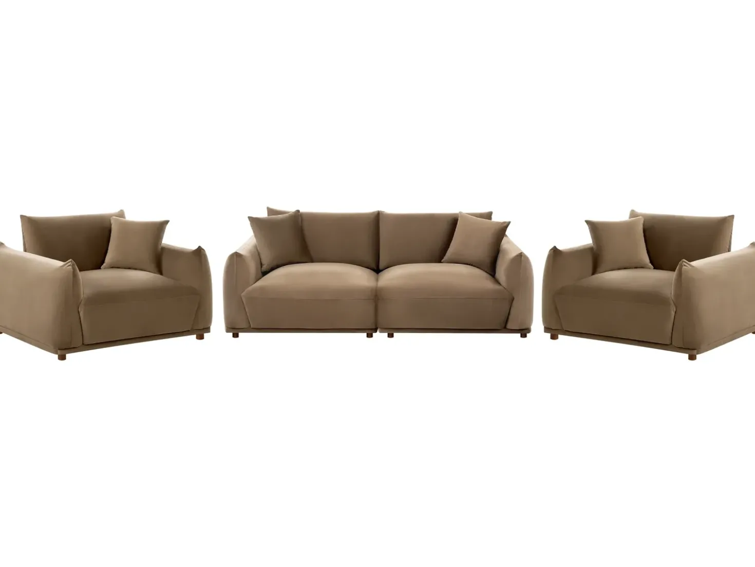 Set da salotto 5 posti JUBEK Velluto Marrone