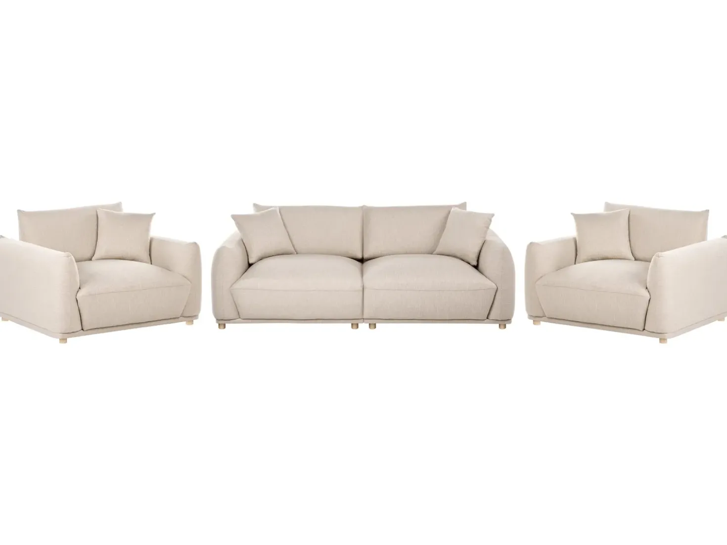 Set da salotto 5 posti JUBEK Velluto Beige