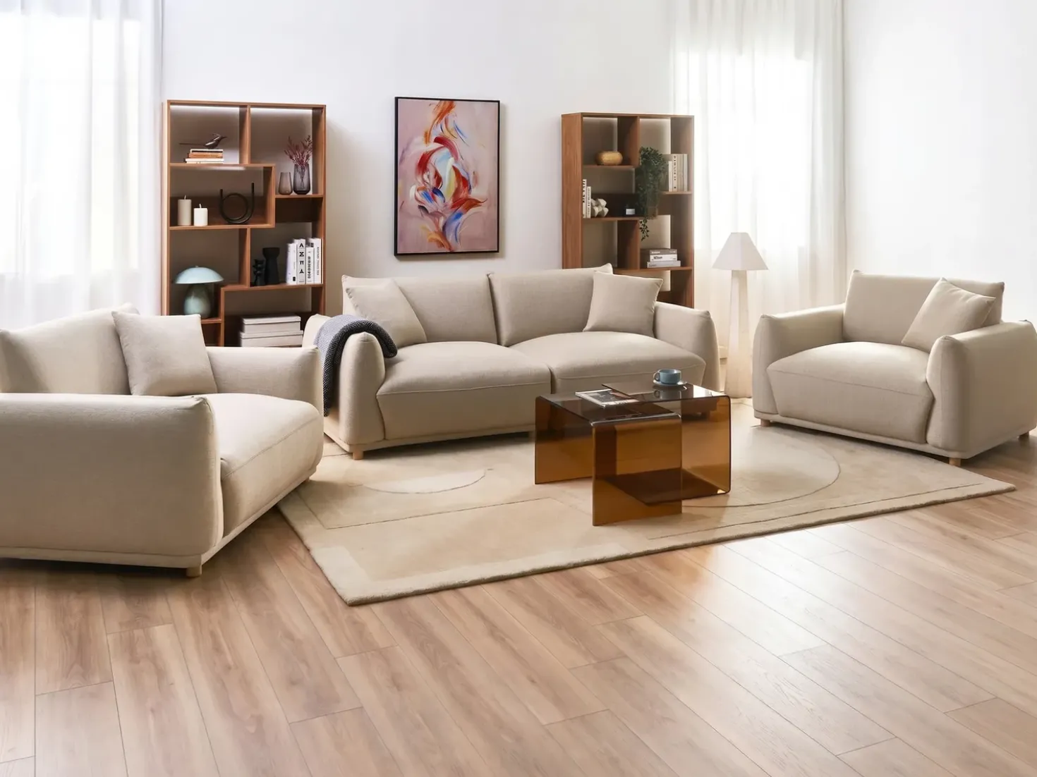 Set da salotto 5 posti JUBEK Velluto Beige