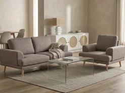 Set da salotto 4 posti KILDAL Tessuto Marrone