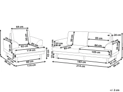 Set da salotto 4 posti KILDAL Tessuto Marrone