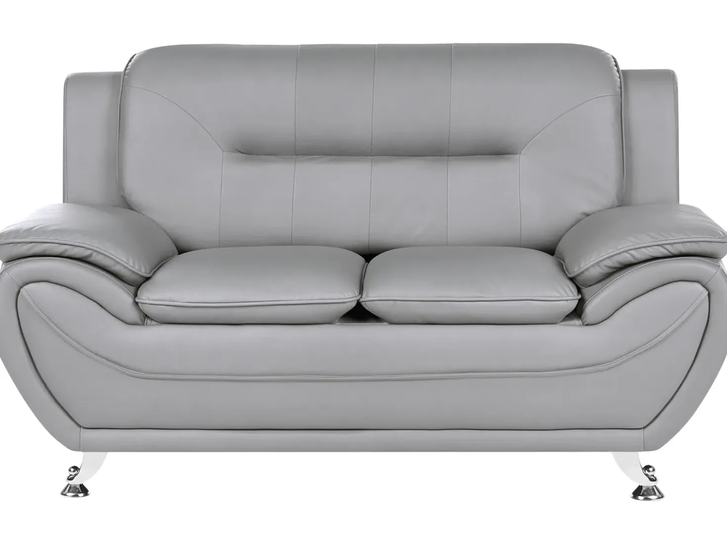 Set da salotto 6 posti LEIRA Pelle sintetica Grigio