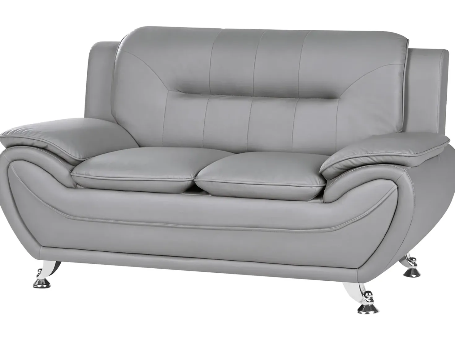 Set da salotto 6 posti LEIRA Pelle sintetica Grigio
