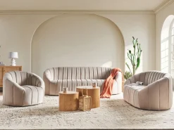 Set da salotto 6 posti MALUNG Velluto Beige