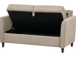 Set da salotto 5 posti MARE Tessuto Tortora con contenitore