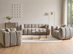 Set da salotto 5 posti NESS Tessuto Tortora