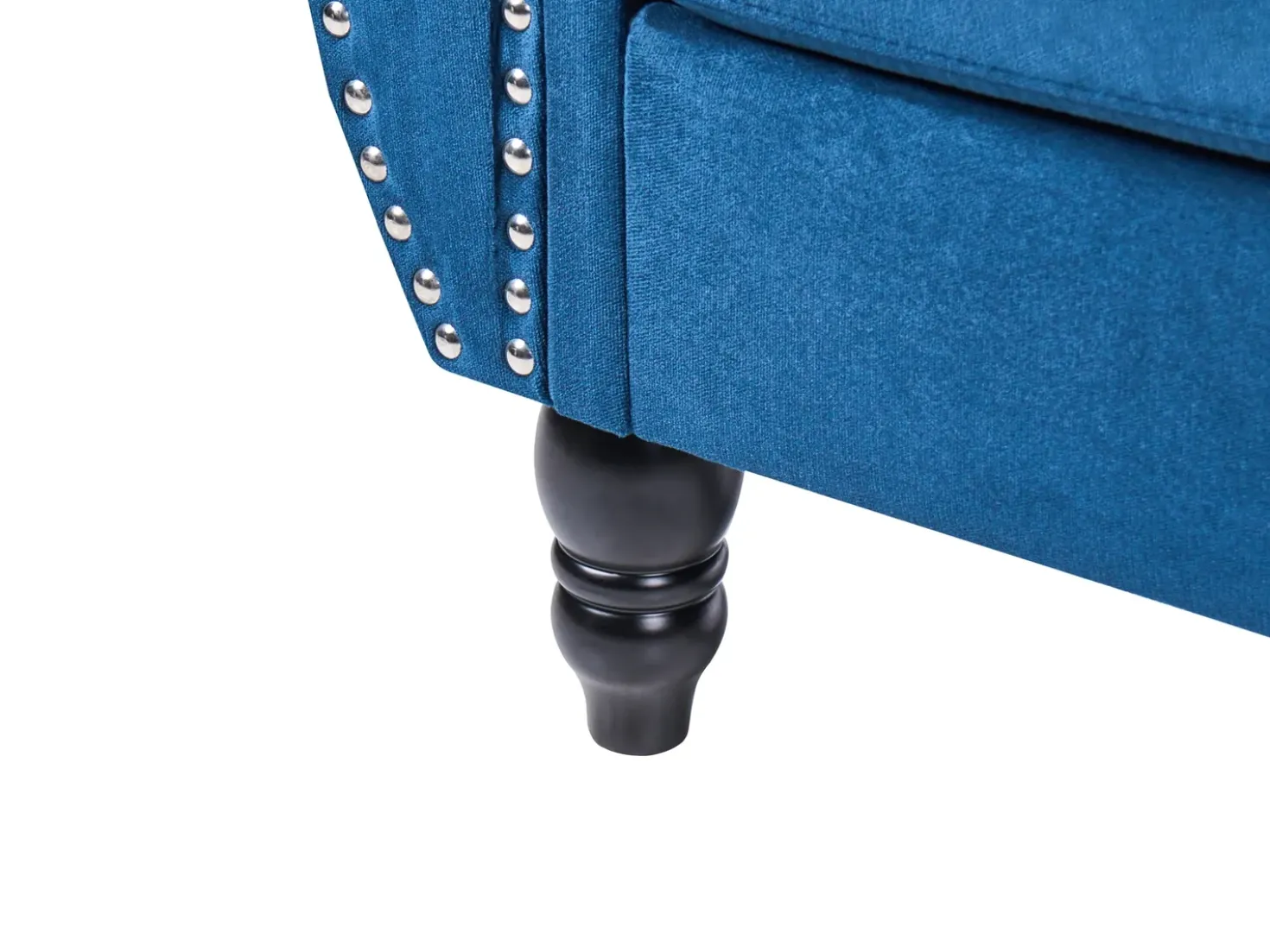 Set da salotto 5 posti SKIEN Velluto Blu marino