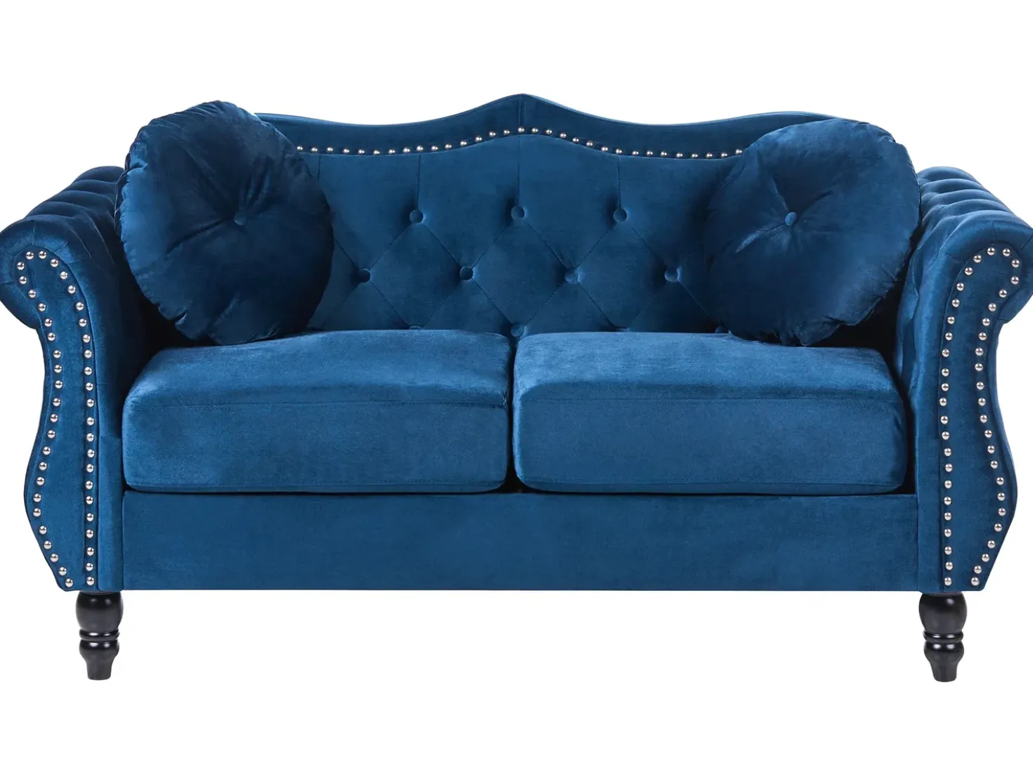 Set da salotto 5 posti SKIEN Velluto Blu marino