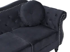 Set da salotto 5 posti SKIEN Velluto Nero