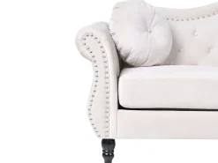 Set da salotto 5 posti SKIEN Velluto Beige chiaro