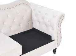 Set da salotto 5 posti SKIEN Velluto Beige chiaro