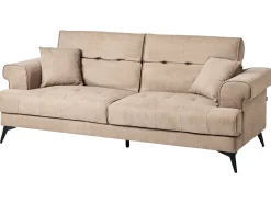 Set da salotto 5 posti SKIVE Tessuto Marrone chiaro