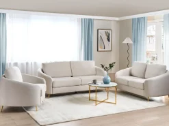 Set da salotto 6 posti TROSA Tessuto Beige chiaro