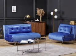 Set da salotto 3 posti VESTFOLD Velluto Blu marino