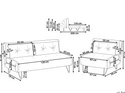 Set da salotto 3 posti VESTFOLD Tessuto Beige chiaro