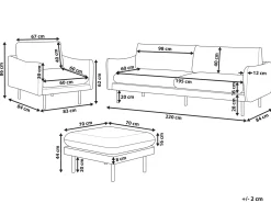 Set da salotto 5 posti VINTERBRO Velluto Grigio con ottomana