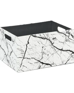 Discount Beliani Set de 3 cutii LARSA Pelle sintetica Bianco Bianco Nero