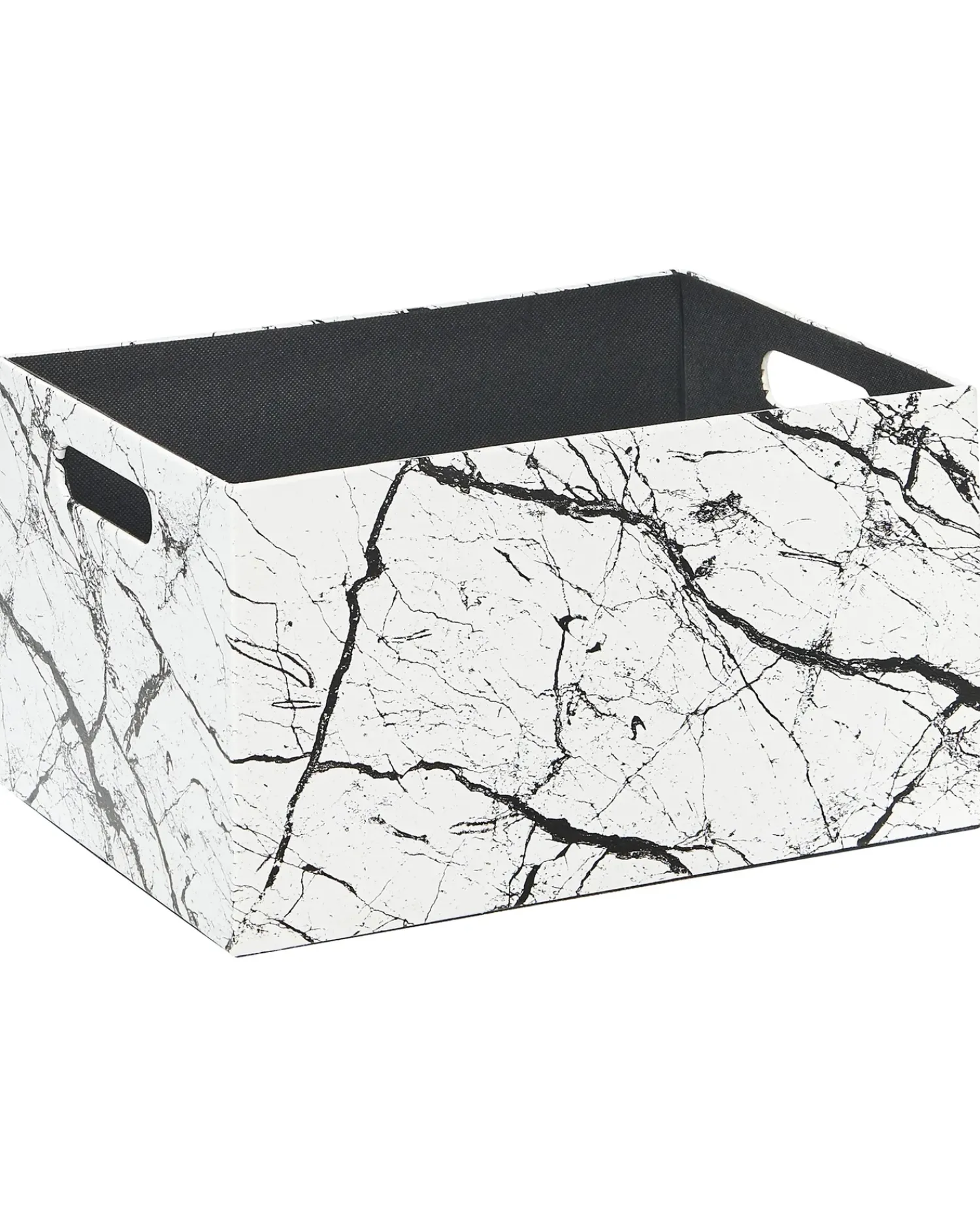 Discount Beliani Set de 3 cutii LARSA Pelle sintetica Bianco Bianco Nero