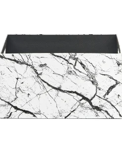 Discount Beliani Set de 3 cutii LARSA Pelle sintetica Bianco Bianco Nero