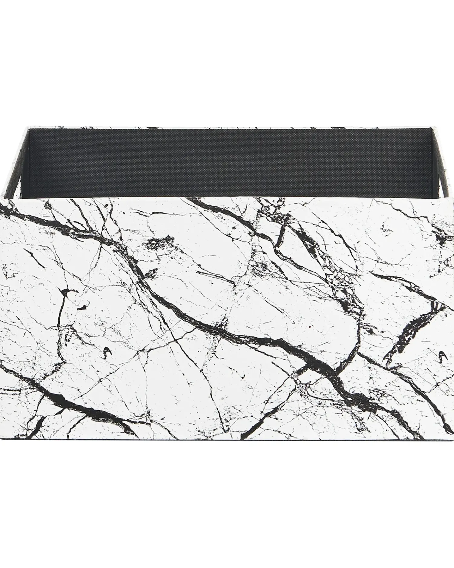 Discount Beliani Set de 3 cutii LARSA Pelle sintetica Bianco Bianco Nero