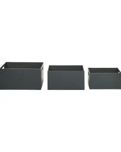 Beliani Set de 3 cutii LARSA Pelle sintetica grafite Grigio