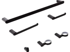 Best Beliani Set di 6 accessori da bagno PARACAS con barre e ganci per asciugamani Nero